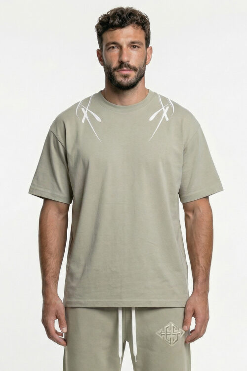 Fractured X T-shirt Beige